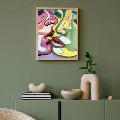 An artwork on Artsper of two people kissing