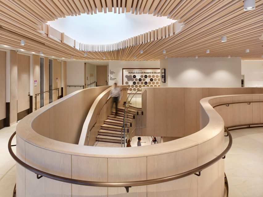 Upper level lit by oculus