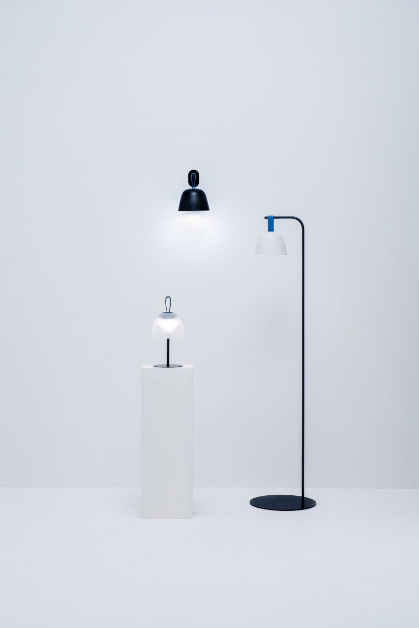 Bell table, wall and floor lamps by Seiki Design studio