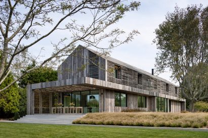 Wooden slatted house
