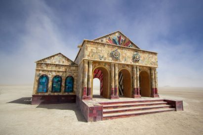 Burning Man installation made of books