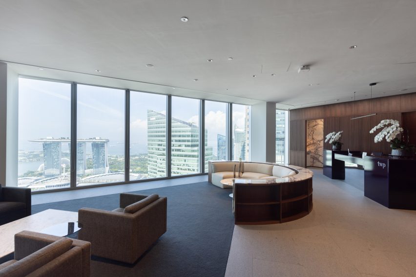 Interior of CapitaSpring skyscraper by BIG and Carlo Ratti