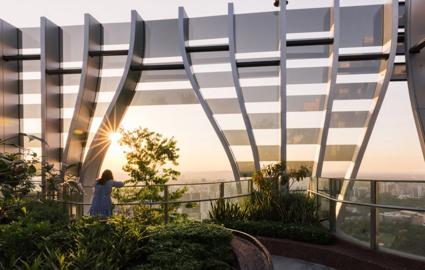 Roof of CapitaSpring skyscraper by BIG and Carlo Ratti