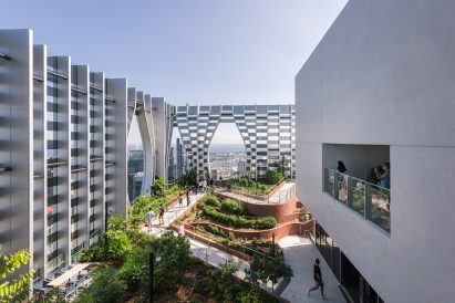 Roof garden at CapitaSpring in Singapore