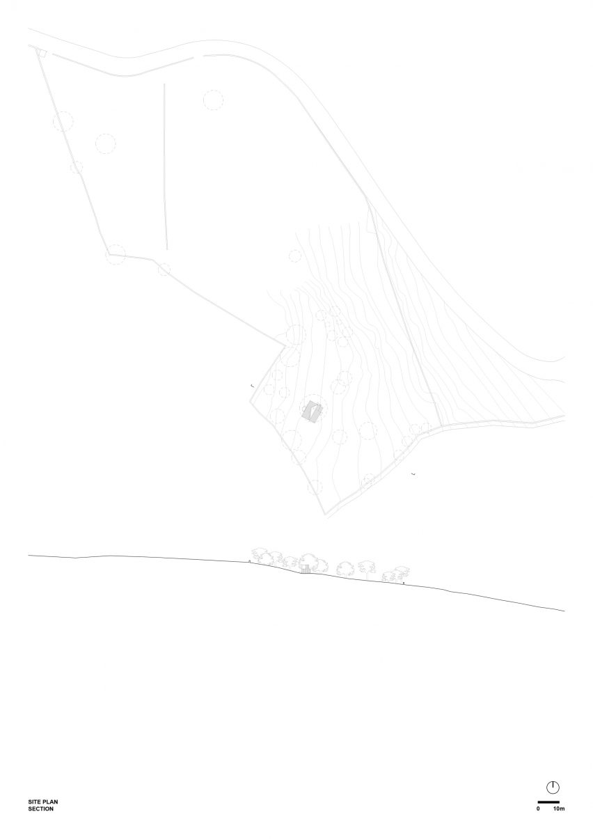 Site plan of Chestnut House by João Mendes Ribeiro