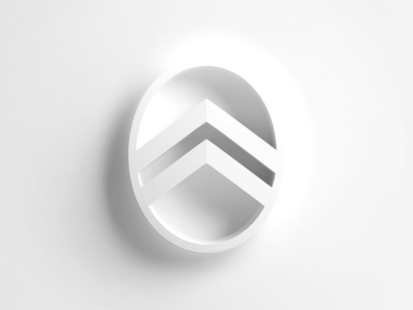 A white Citroen car logo