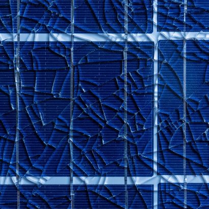 Cracked solar panel
