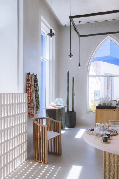 Store interior with furniture and displays