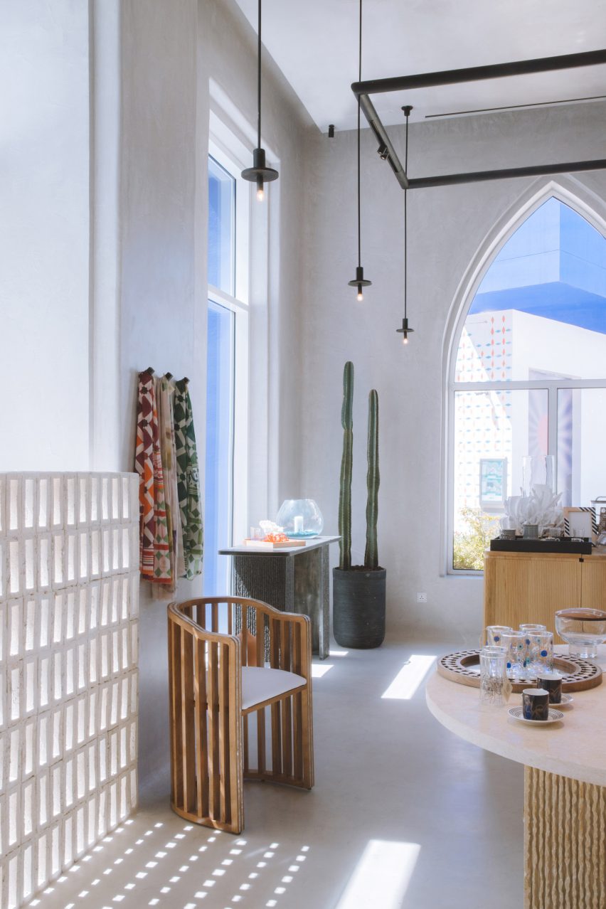 Store interior with furniture and displays