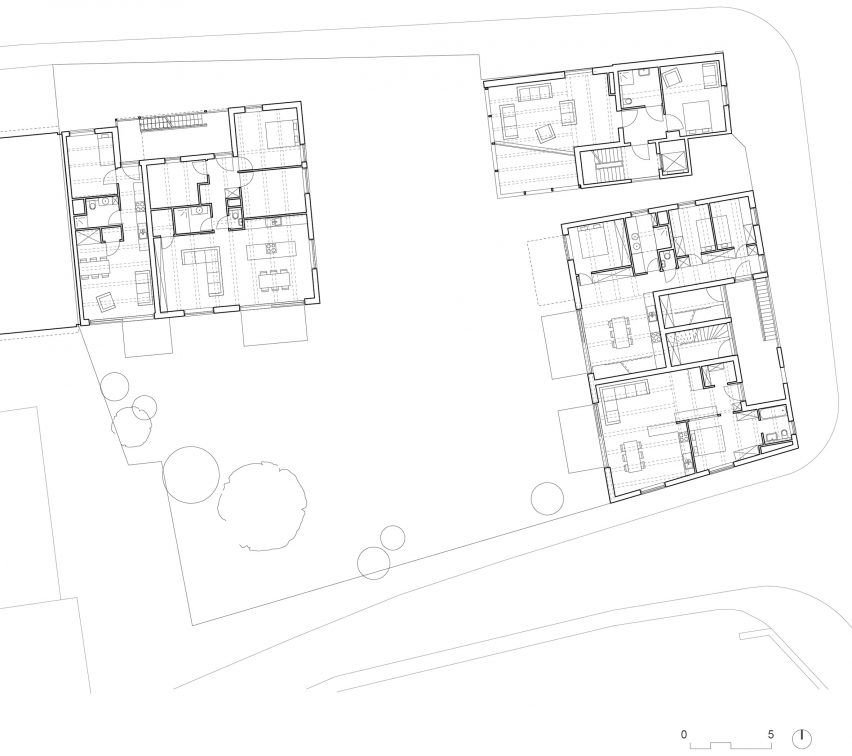 First floor plan of De Sijs co-housing by Officeu Architects