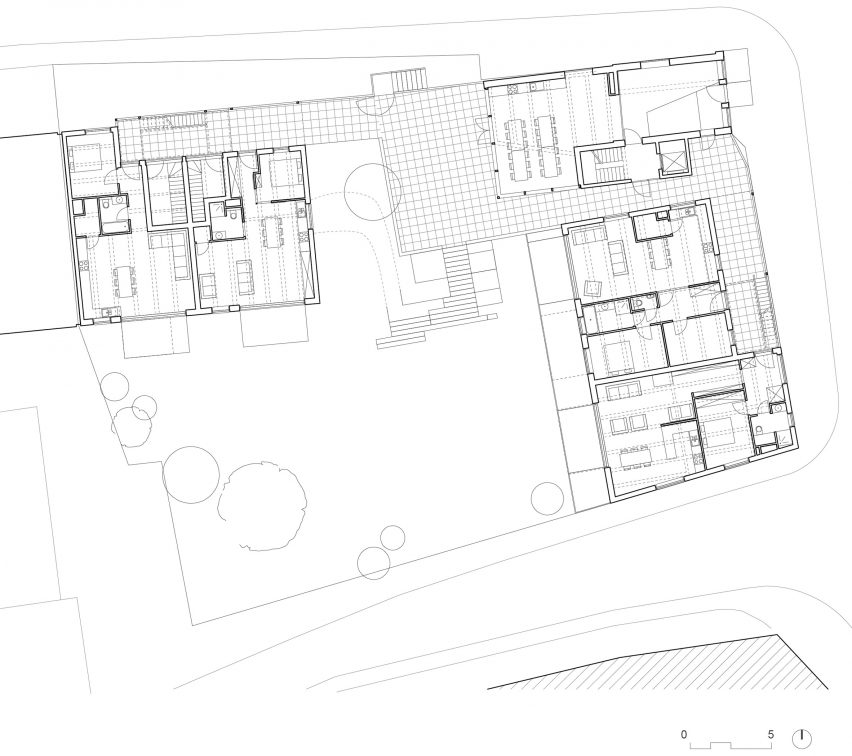 Ground floor plan of De Sijs co-housing by Officeu Architects