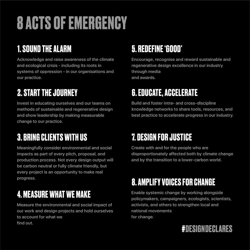 Design Declares Eight Acts