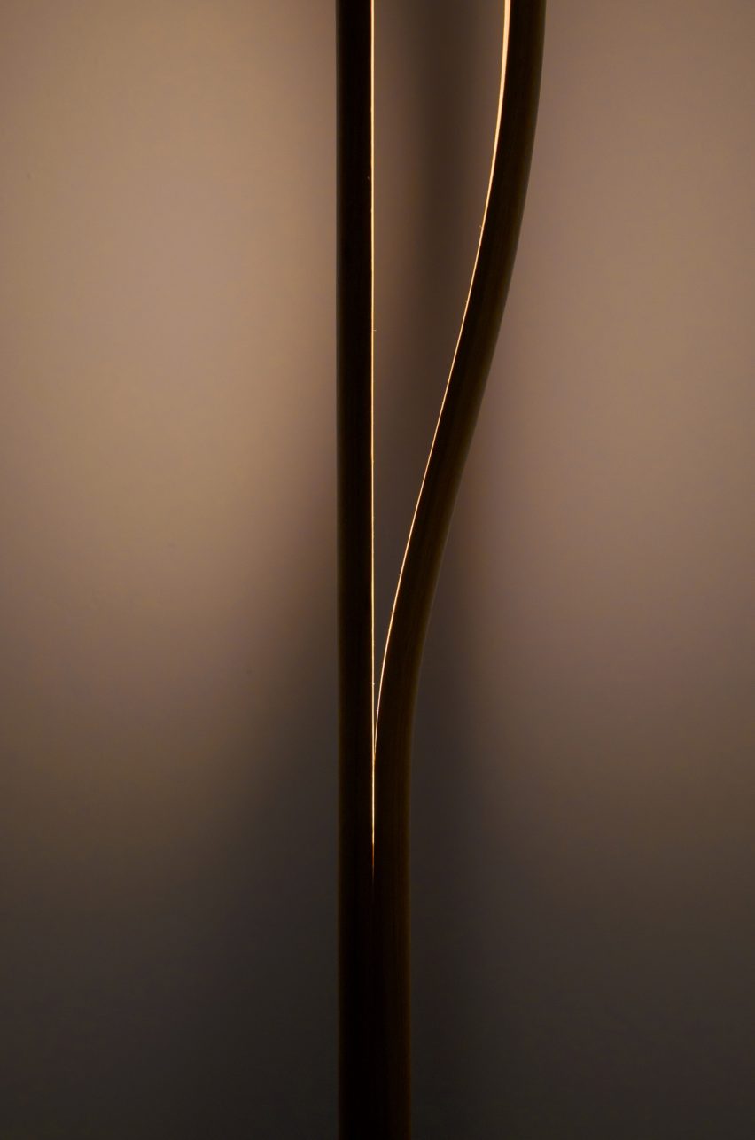 Photograph of the Onu Floor Light showcasing its warm light
