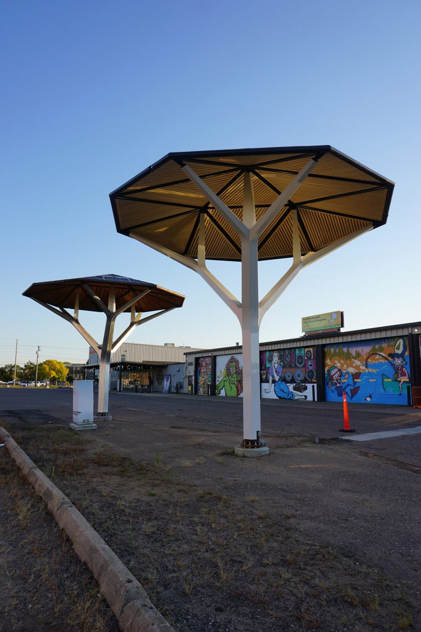 Prototype of solar tree built by Solar Forma
