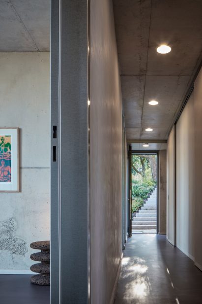 Photograph showing concrete corridor