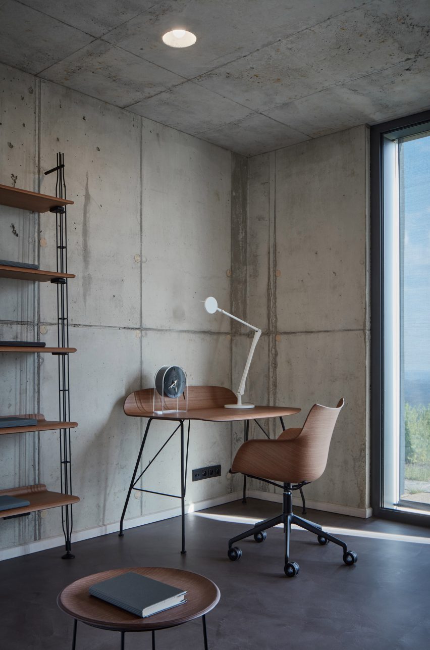 Photograph showing concrete home office area