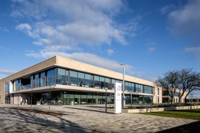 Brick and glass exterior of Forth Valley College 