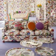 Room with patterned walls and furniture
