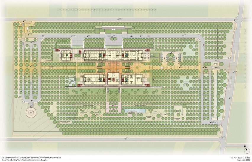 Floor plan of General Hospital of Komotini by RPBW Architects