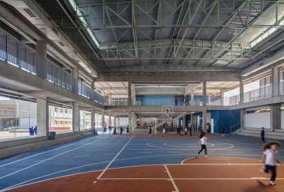 Basketball court in Brazilian school