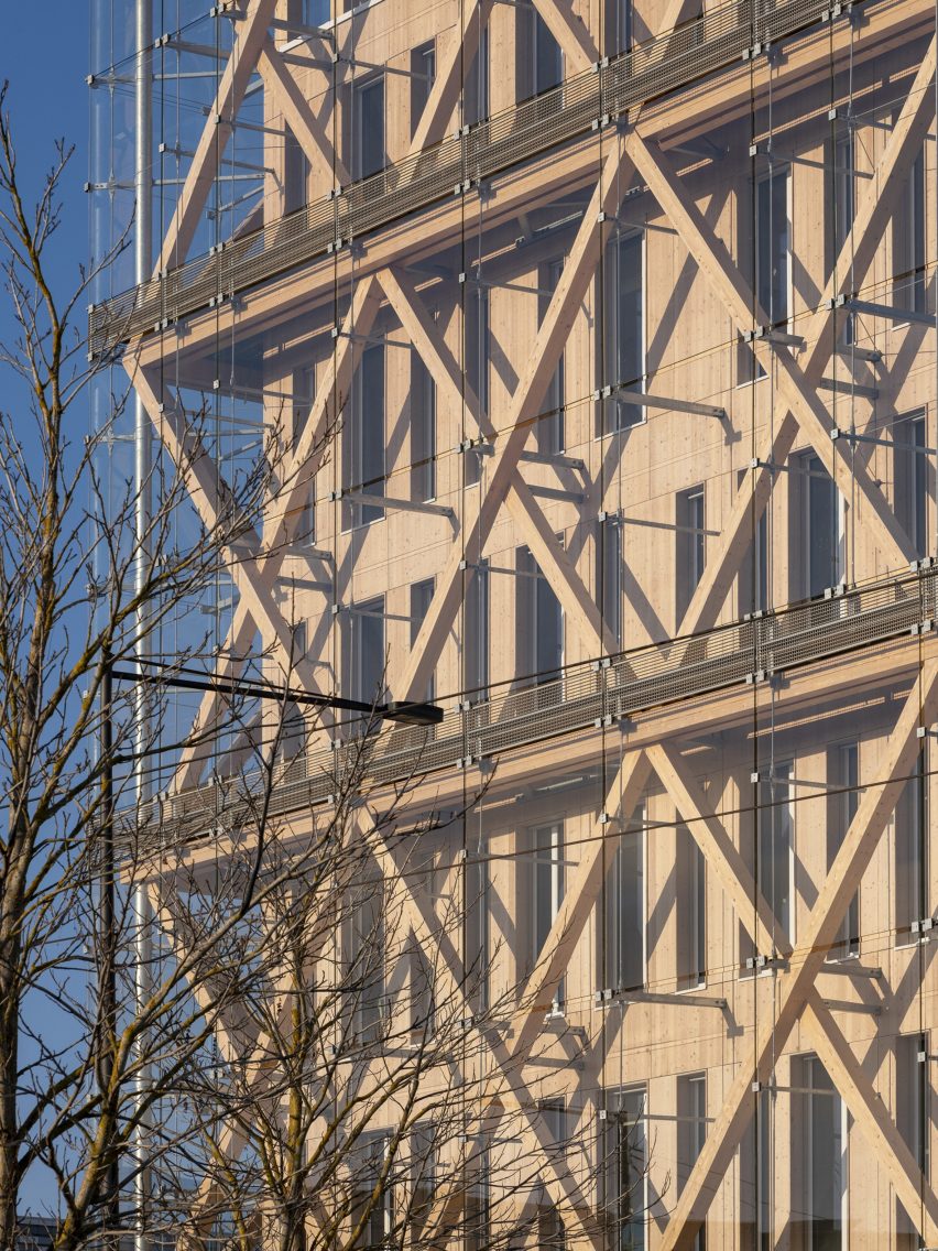 GRAAM Architecture wraps Burgundy office building in timber exoskeleton and "glass veil"