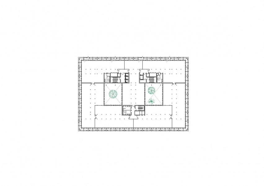 First floor plan of the office building by GRAAM Architecture