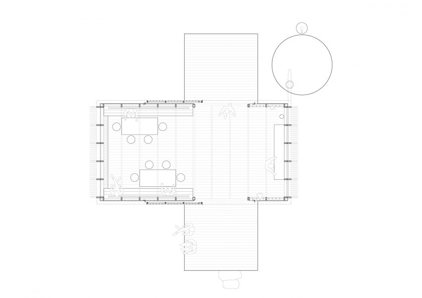Floor plan of Grampians Peaks Trail hiking shelter by Noxon Giffen and McGregor Coxall