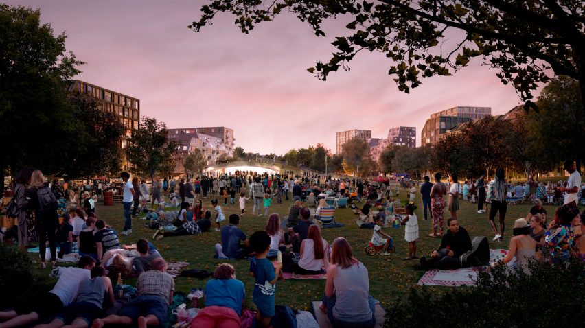 Framework plan toronto dusk rendering