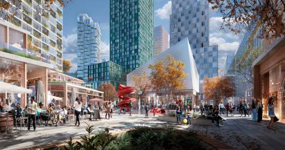 Buildings and square for framework