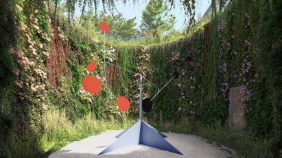 Secret garden with Calder statue