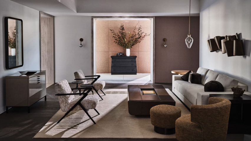 Another villa features interior vignettes