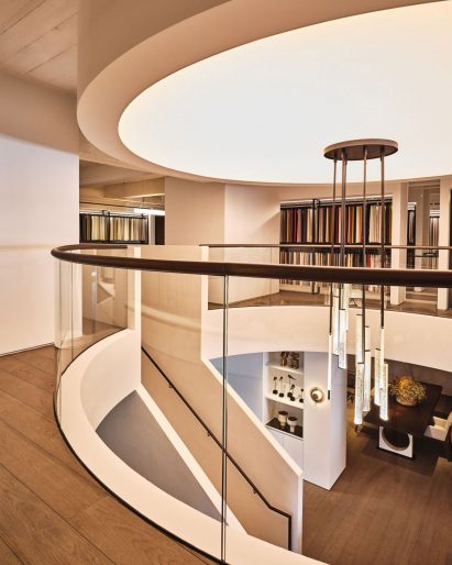 The two-storey villa is arranged around a circular atrium