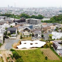 Aerial view of House and Restaurant in Yamaguchi by Junya Ishigami