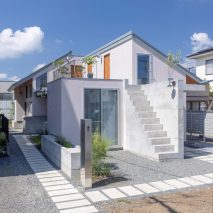 Exterior of house in Akishima with external staircase