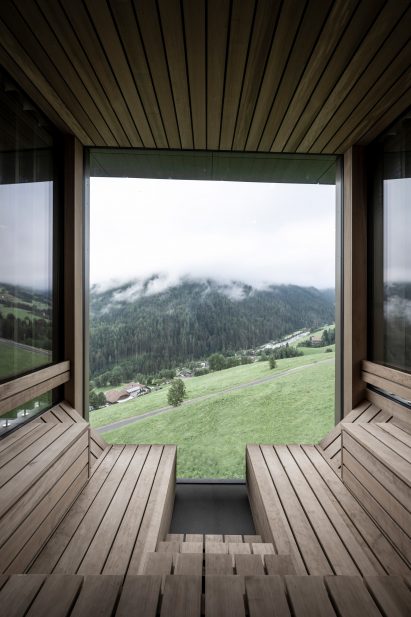 Sauna inside Hub of Huts wellness area