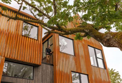 Corten steel facade