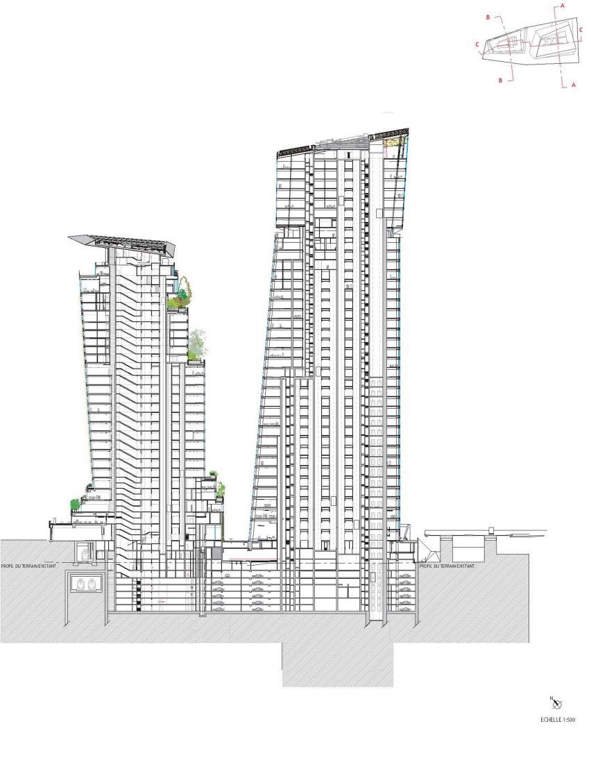Duo skyscraper by Ateliers Jean Nonsuvel pla