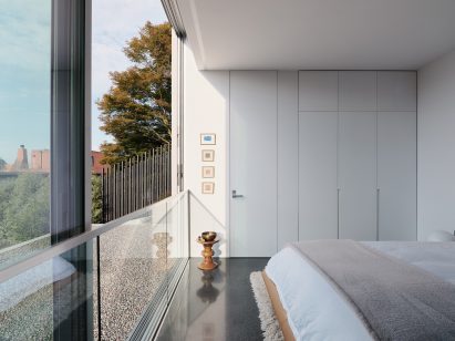 Living room with glass window