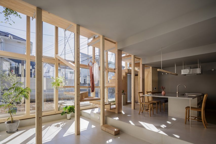Washing line, Light-Filled Stair Hall by Kiri Architects