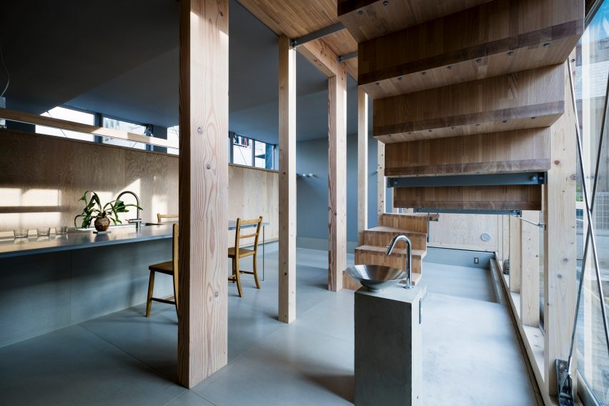 Underside of the staircase, Light-Filled Stair Hall by Kiri Architects