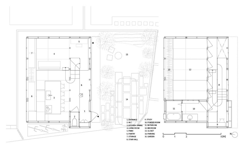 Floor plans, Light-Filled Stair Hall by Kiri Architects