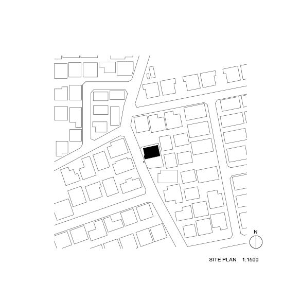Site plan, Light-Filled Stair Hall by Kiri Architects