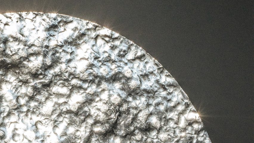 Close up of the textured surface of the Liquid Table tabletop