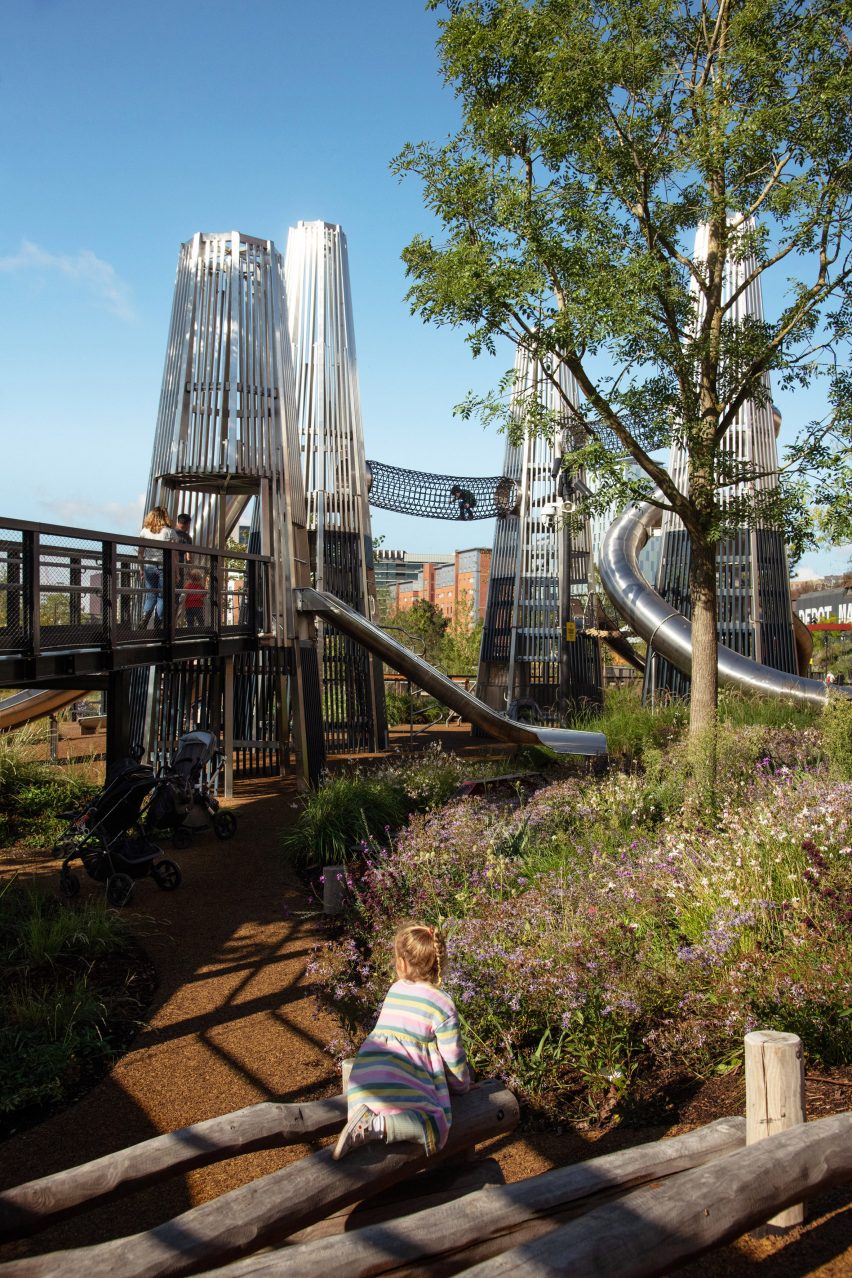 Park made of metal chimneys