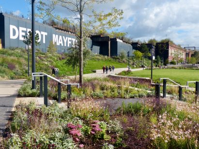 Studio Egret West designed Mayfield Park in Manchester's city centre
