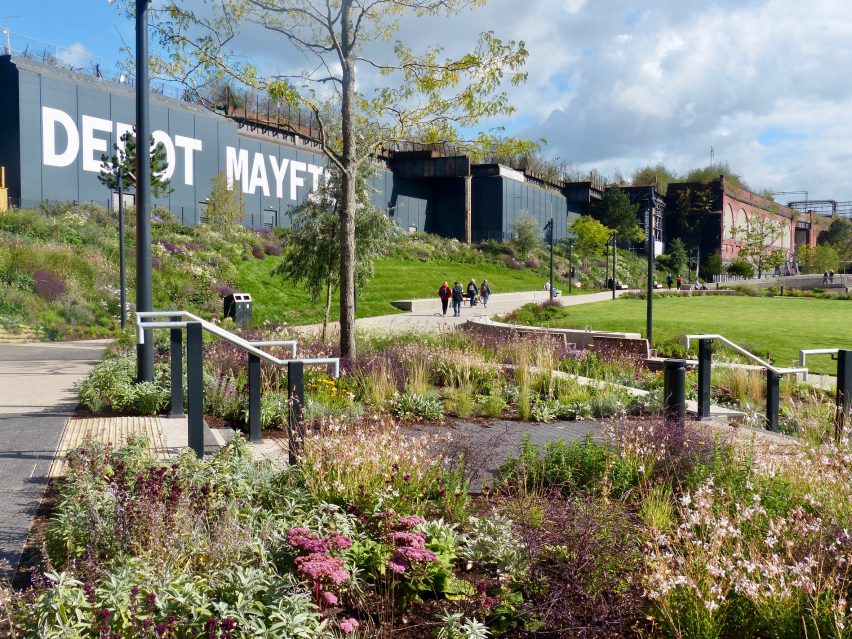 Studio Egret West designed Mayfield Park in Manchester's city centre