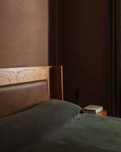 Colonia Condesa house, Mexico, by Chloé Mason Gray with chocolate brown walls