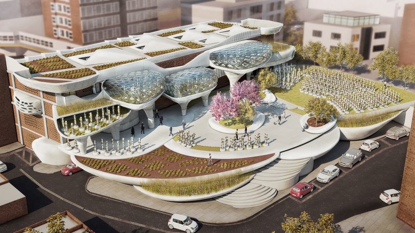 Aerial visualisation of site by road