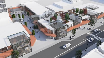 Visualisation of street with buildings