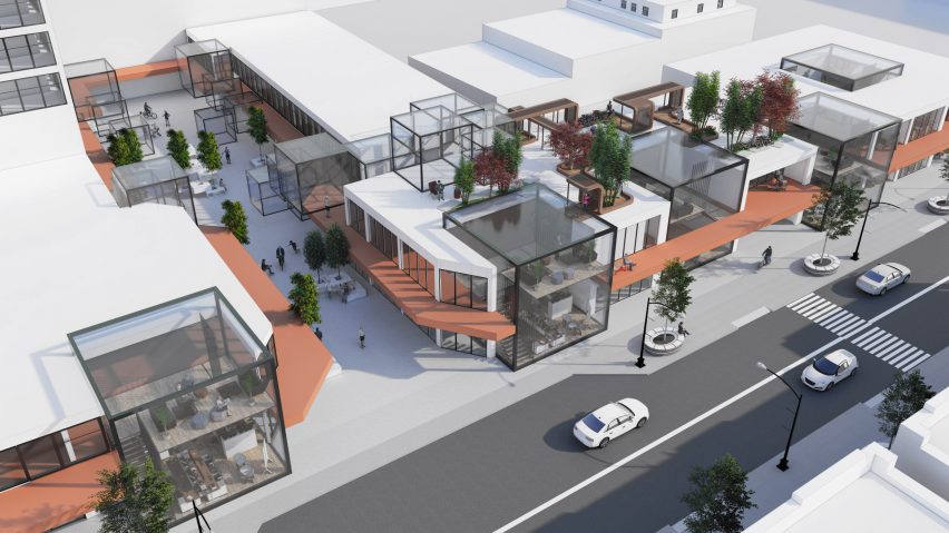 Visualisation of street with buildings